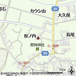 徳島県阿南市中林町松ノ内周辺の地図
