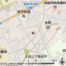 愛媛県西条市大町周辺の地図
