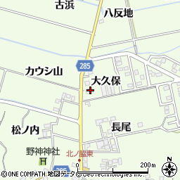 徳島県阿南市中林町大久保周辺の地図