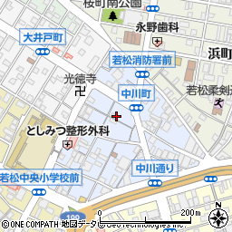 福岡県北九州市若松区中川町周辺の地図