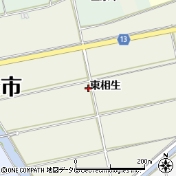 愛媛県西条市東相生周辺の地図