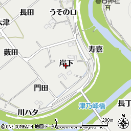 徳島県阿南市長生町岸下周辺の地図