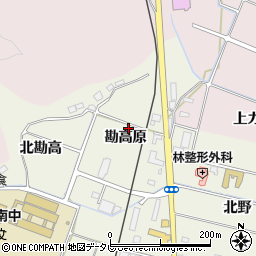徳島県阿南市見能林町勘高原周辺の地図