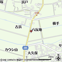 徳島県阿南市中林町八反地周辺の地図