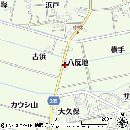 徳島県阿南市中林町（八反地）周辺の地図