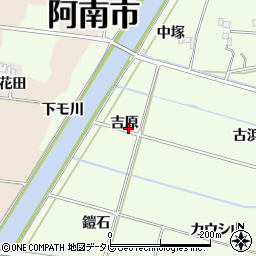 徳島県阿南市中林町吉原周辺の地図