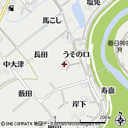 徳島県阿南市長生町長田周辺の地図