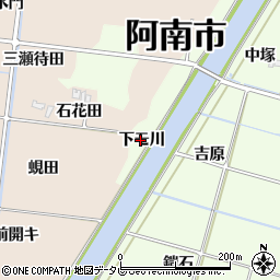 徳島県阿南市中林町下モ川周辺の地図