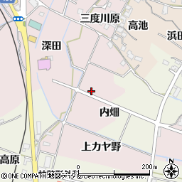 徳島県阿南市学原町（内畑）周辺の地図