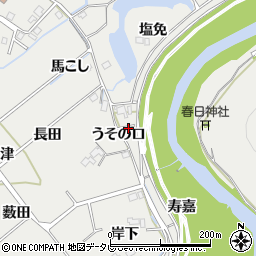 徳島県阿南市長生町うその口周辺の地図