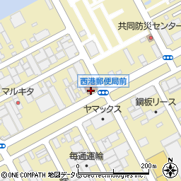 小倉西港郵便局周辺の地図