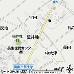 徳島県阿南市長生町荒井股周辺の地図
