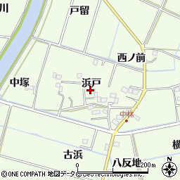 徳島県阿南市中林町（浜戸）周辺の地図