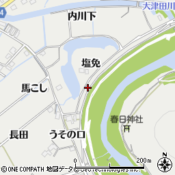徳島県阿南市長生町塩免周辺の地図