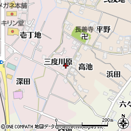 徳島県阿南市学原町（三度川原）周辺の地図