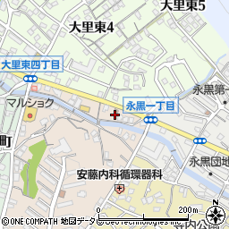 門司永黒郵便局周辺の地図