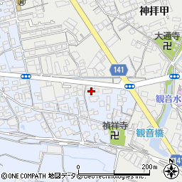 愛媛県西条市神拝甲187周辺の地図