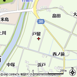 徳島県阿南市中林町戸留周辺の地図