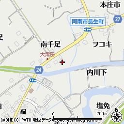 徳島県阿南市長生町南千足周辺の地図