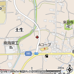 川辺土生簡易郵便局周辺の地図
