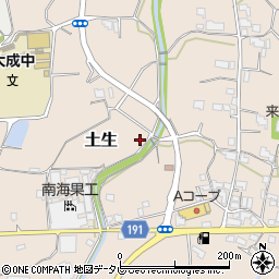 和歌山県日高郡日高川町土生周辺の地図