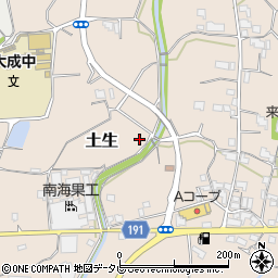 和歌山県日高川町（日高郡）土生周辺の地図