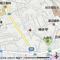 愛媛県西条市神拝甲293周辺の地図