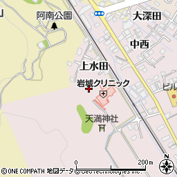 徳島県阿南市学原町上水田周辺の地図