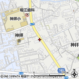 愛媛県西条市神拝周辺の地図