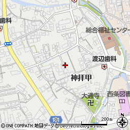 愛媛県西条市神拝甲268-2周辺の地図