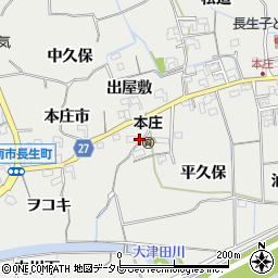 徳島県阿南市長生町ヲコキ周辺の地図