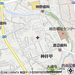 愛媛県西条市神拝甲255-4周辺の地図