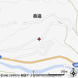 徳島県美馬市木屋平森遠206周辺の地図