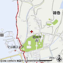 和歌山県日高郡日高川町鐘巻周辺の地図