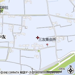 徳島県阿南市宝田町中友周辺の地図