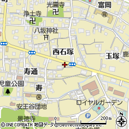 徳島県阿南市富岡町西石塚17-3周辺の地図