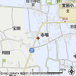 徳島県阿南市宝田町市場周辺の地図