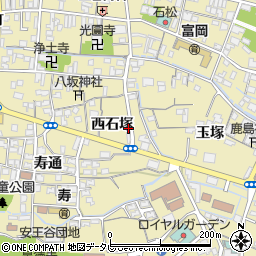徳島県阿南市富岡町西石塚13周辺の地図