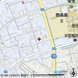 愛媛県西条市明屋敷301-1周辺の地図