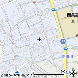 愛媛県西条市明屋敷307-2周辺の地図