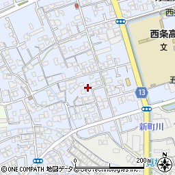 愛媛県西条市明屋敷307-2周辺の地図