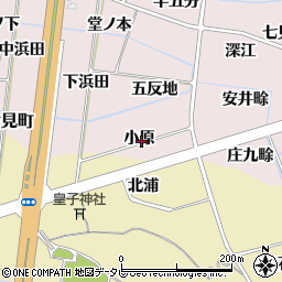 徳島県阿南市七見町小原周辺の地図