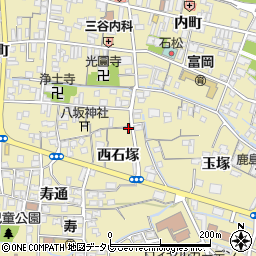 徳島県阿南市富岡町西石塚9-2周辺の地図