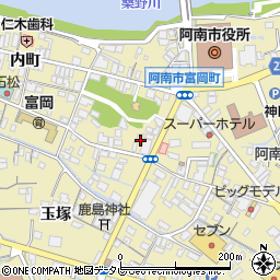 徳島県阿南市富岡町（トノ町）周辺の地図