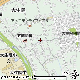 愛媛県新居浜市大生院周辺の地図