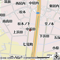 徳島県阿南市七見町中浜田周辺の地図