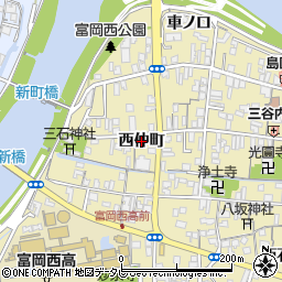 徳島県阿南市富岡町（西仲町）周辺の地図