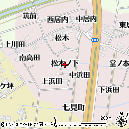 徳島県阿南市七見町松木ノ下周辺の地図