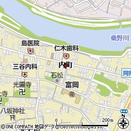 徳島県阿南市富岡町内町周辺の地図