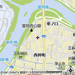 徳島県阿南市富岡町（西新町）周辺の地図